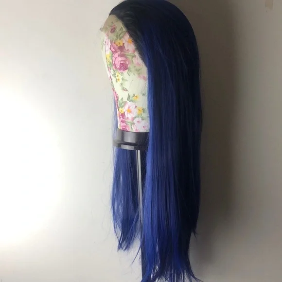 K Jenner blue ombre straight lace front wig *NEW*